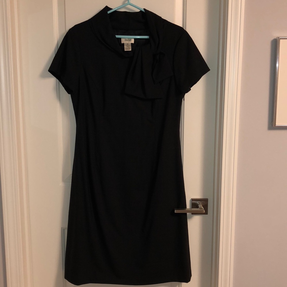 Dark gray shaped-fit wool dress